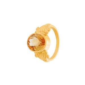 22k Gold Yellow Sapphire Gemstone Ring 