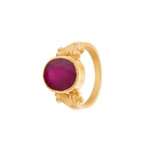 22k Gold Astrological Ruby Gemstone Ring