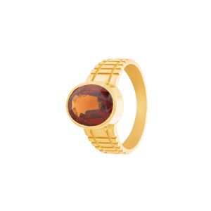 22k Gold Oval Garnet Birthstone Ring