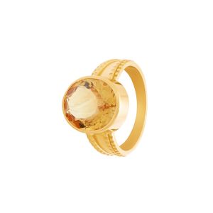 22k Gold Yellow Sapphire Birthstone Ring