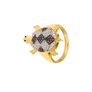 22k Gold Men's Gold Turtle Ring