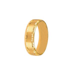 22k Gold Sandblast Edging Wedding Band - 9.5