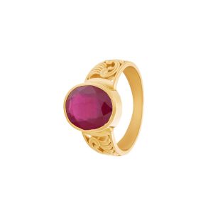 22k Gold Red Ruby Gemstone Band