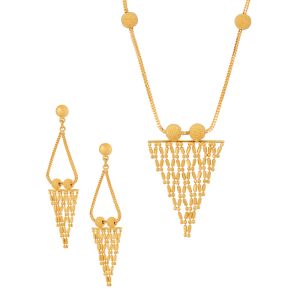 22k Gold Triangle Beads Chain Necklace