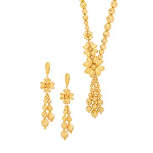 22k Gold Lotus Gold Tassel Necklace