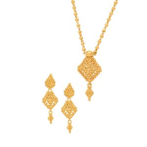 22k Gold Mesh Filigree Dokiya Necklace
