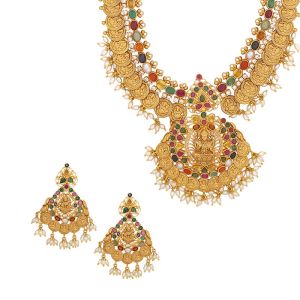 22k Gold Kasu Coins Lakshmi Necklace