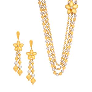 22k Gold 2-Tone Floral Layered Necklace
