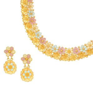 22k Gold Floral Galore Collar Necklace