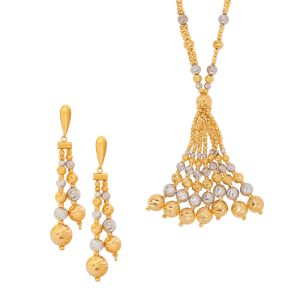 22k Gold 2-Tone Balls Tassel Necklace