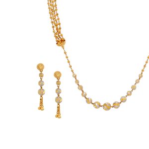 22k Gold Glitzy Beads 2-Tone Necklace