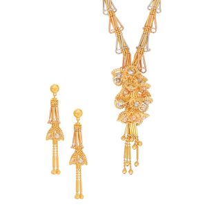 22k Gold Turkish Tassel Chandelier Necklace