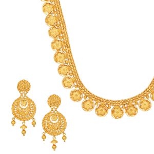 22k Gold Floral Filigree Collar Necklace