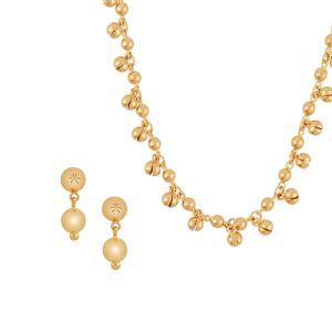 22k Gold Chiming Ghungroo Dangles Necklace