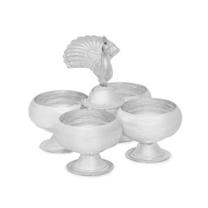 925 Silver  Peacock Roli Chawal Holder
