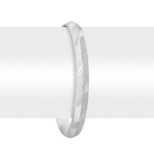 925 Silver Silver Leaf Kada Bangle