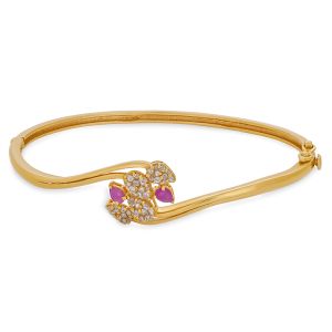 22k Diamond Sophisticated Ruby Bangle Bracelet