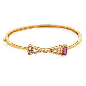 22k Diamond Blush Ruby Bangle Bracelet