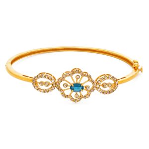 22k Diamond Cyan Diamond Bangle Bracelet