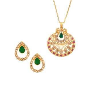 22k Diamond Chandbali Gems Diamond Necklace