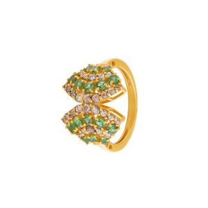 22k Diamond Peridot Shell Diamond Ring