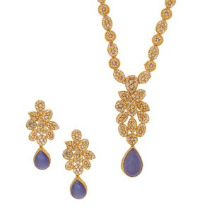 22k Diamond Russian Sapphire Diamond Necklace