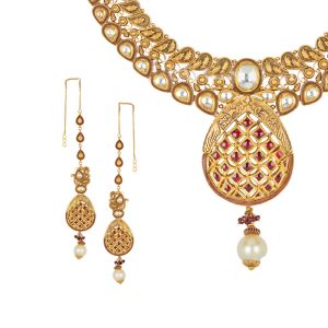 22k Gold Mayurika Antique Necklace