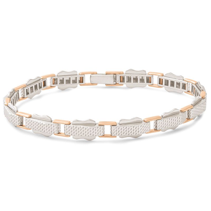 Fancy Platinum 18k Gold Link Bracelet Raj Jewels