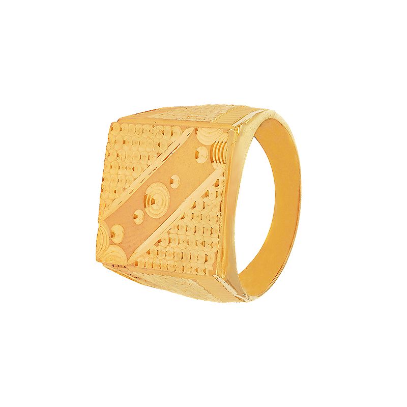 Men's 22k Gold Embossed Signet Ring| Raj Jewels